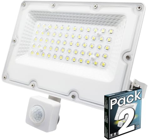 LED ATOMANT 2x Foco Proyector LED 20W con Sensor de Movimiento 6500K IP65 | 2636 Lumenes