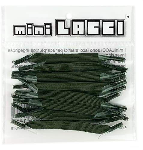 minilacci lacci elastici per scarpe (verde militare)