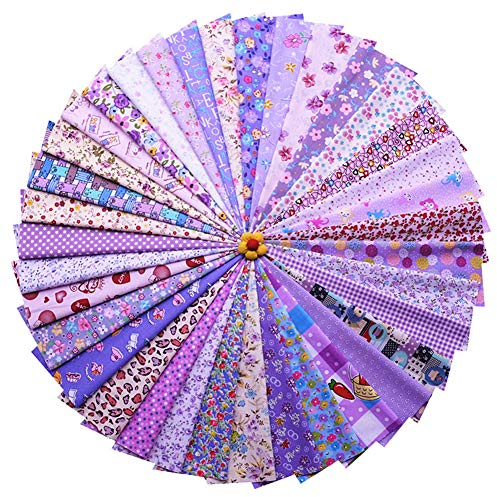 Egurs 42 Stück 20 * 30cm Lila Serie Baumwollstoff Patchwork Nähen Stoffe