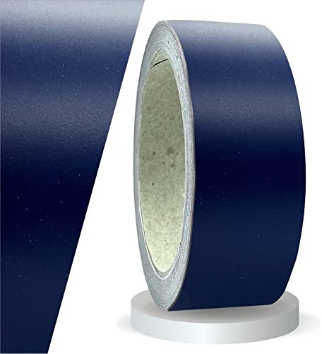 siviwonder Zierstreifen selbstklebend Folie Stahlblau Marine Blau Matt matt 40 mm x 10 m Rolle Dekorband Auto Motorrad Boot Fahrrad Wohnwagen Pinstripe Klebeband für Konturmarkierung Linien Dekoration
