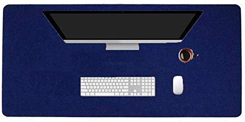 Schreibtischunterlage für Büro, 5 mm dick, Filz, Schreibtischunterlage für Maus und Tastatur, Laptop, runde Kanten, Tischschutz für Büro und Zuhause (60 x 30 cm, blau)
