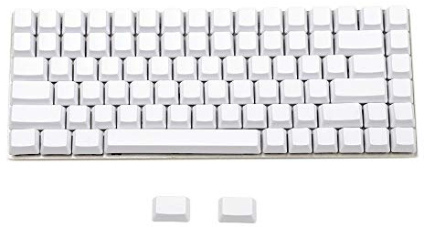 YMDK White Black Dolch Thick PBT 84 68 64 Blank Keyset OEM Profile Keycaps for MX Mechanical Keyboard Keychron K2 K6 Keycool Tada68 YD64 (White)