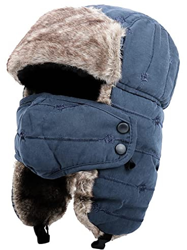 OneChance Unisex Wintermütze mit Ohrenklappen, Fellmütze, Kunstfellmütze, Fliegermütze; Hält Warm Beim Skifahren, Schlittschuhlaufen und Anderen Outdoor-Aktivitäten Erhältlich