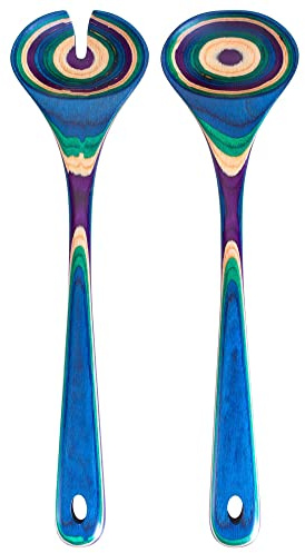 Totally Bamboo Baltique Mumbai Collection Wooden Salad Serving Utensil Set, 11-3/4 Long, One Pair