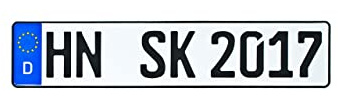 Schilderkröten KFZ-Kennzeichen 520x110mm, DIN-Zertifiziert für Auto und Fahrradträgern (1 Kennzeichen)