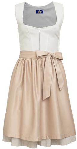 Goldenburg Dirndl Damen Midi mit Schürze 2tlg I Elastischen Zonen unter den Armen für Komfort und Passform I Deutsche Marke I Edle Frauen Trachten I Trachtenkleid Gr. 34-46 GB2301