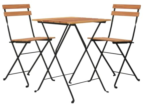 Revera 3-teiliges Bistro-Set aus massivem Teakholz und Stahl