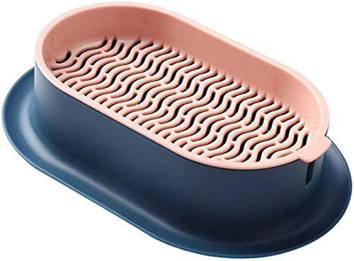 1 x Pflanzen-Sprouter Tablett Weizengras Züchter Katzenminze Anzuchtbox Haustier Katzen Gras Anbau Erde Frei Hydrokultur Katzen Gras Box für Microgreens Büro (Blau Pink)