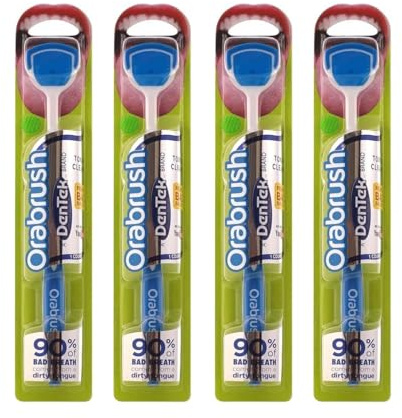 DenTek Orabrush Tongue Cleaner and Tongue Scraper 1 Count (Pack of 4)