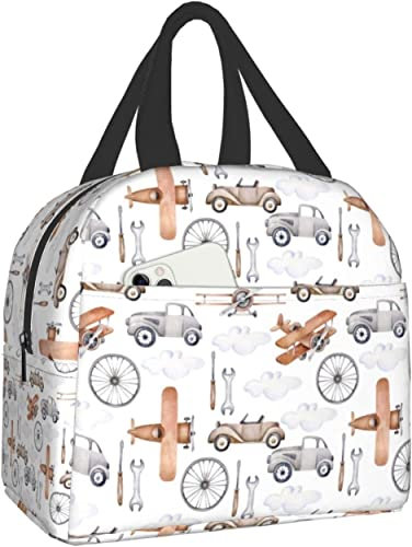 LOUJIN Lonchera con aislamiento, diseño retro, reutilizable, para niña, viajes, picnic, trabajo, senderismo, escuela, oficina