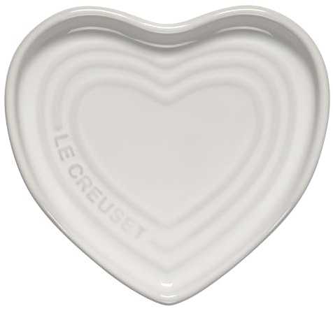 Le Creuset Löffelablage aus Steingut, herzförmig, 12,7 cm, Weiß