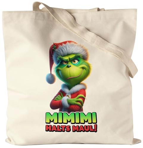 Hey!Print Mimimi Halts Maul Anti Weihnachten Jutebeutel Weihnachtsmuffel Sarkasmus Feiertag