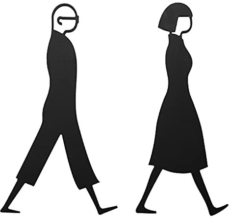 Toilettenschilder für Herren und Damen, Badezimmer-Türschild, minimalistisches Aluminium-Türschild, Ankleidezimmer, Schilder, für Büro, Restaurant (schwarz)