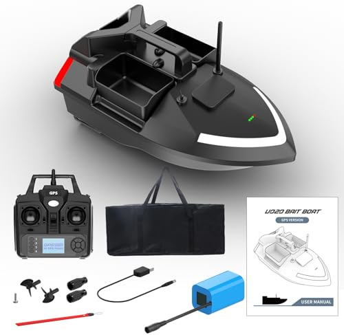 LANGSHI Barco de pesca RC barco 500 m distancia GPS cebo barco GPS Postion con doble motor, 12000 mAh, 40 puntos de memoria
