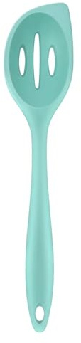 Armrouns Cucchiaio angolare in silicone scanalato, resistente al calore, cucchiaio in gomma per miscelare, servire, raschiare, antiaderente con scanalature