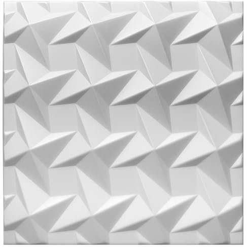 Deccart - 3D Wandpaneele 50x50 cm - Paneele Wand Wall Panels Deko Wandverkleidung Innen Panel Deckenverkleidung Decke Deckenpaneele Platten Styropor EPS-Polystyrol Twister 12 m², 48 Stück,weiß