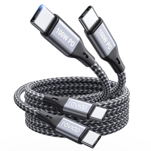 RAVIAD 100W USB C Kabel 2M 2Stück, PD 5A Schnellladekabel USB C auf USB C