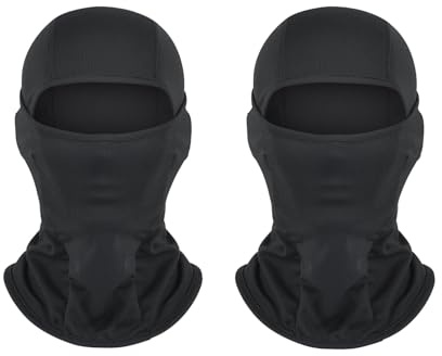 QSZHSL 2 Pezzi Passamontagna Bambini, Maschera da Sci, Ciclismo, Snowboard, Corsa, Nero