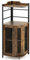 TANGZON Corner Bar Cabinet, 2 Mesh Doors Wine Cabinet with Glass Holders, Adjustable Shelf & Anti-Tipping Devices, Industrial Liquor Drinks Storage Sideboard for Home Bar Kitchen Cellar (Rustic Brown)