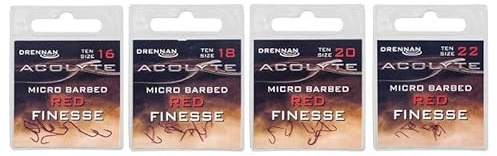 Drennan Fishing Hooks - Acolyte Hooks, Circle Hook - 22 Size, High Carbon Steel, Red, Precision Hook Patterns for Every Angling Need