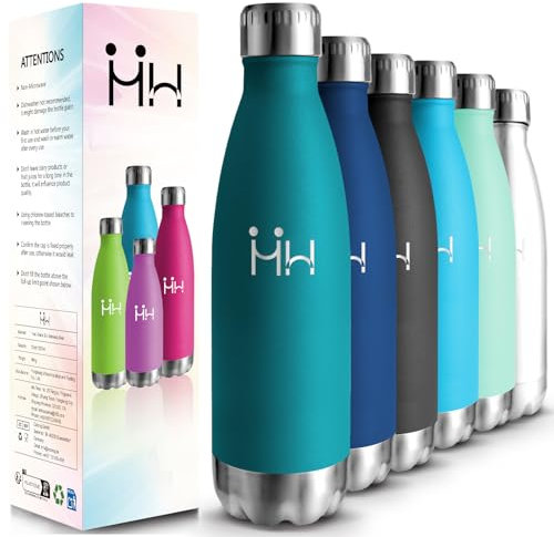 HoneyHolly Gourde Isotherme - 750ML - Gourde Inox isolé à Double Mur, Gourde Sport sans BPA, Bouteille Isotherme Étanche, Processus de revêtement en Poudre - Pour Boissons Chaudes Et Froides