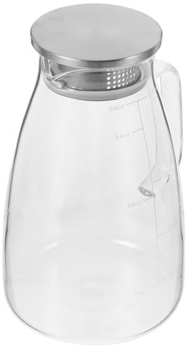 PRETYZOOM Pichet Avec Couvercle Pour Eau Chaude Et Froide Verre Pot à Thé Et Jus Pour Boissons Familiales