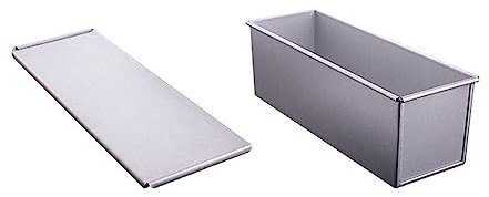 LfrXtra Caja antiadherente con tapa, molde rectangular grueso para pan, horno de aleación de aluminio para hornear