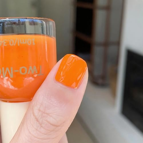 Orange Nail Polish - Air Drying Nail Varnish - 10ml Pumpkin Orange Nail Polish No UV Needed - Long Lasting Chip Resistant for DIY Manicure Decorations