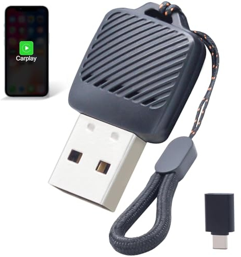 Aieloar Wireless CarPlay Adapter (2025 Upgrade), Plug-and-Play, Verwandelt Kabelgebundenes in Kabelloses Bluetooth-CarPlay, Kompatibel mit iPhone iOS 10+ -Prima Connection