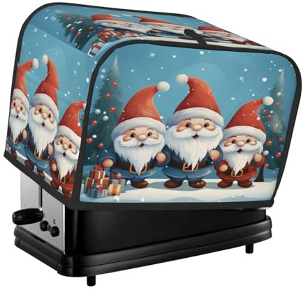 Mexpekil Süße Weihnachts-Zwerge Toaster-Abdeckung, 2 Scheiben, Brotbackmaschine, wasserdichte Küche, kleines Gerät, staubdichte Abdeckungen, Toaster-Ofenschutz, Frauengeschenk
