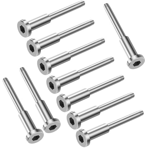 Unsichtbares Kabelgeländer-Set aus Stahl, Empfänger und Swage Bolzen, Endkabelgeländer-Systeme, geeignet für Holz-/Metallpfosten, Treppenhäuser, Deck, 10 Stück