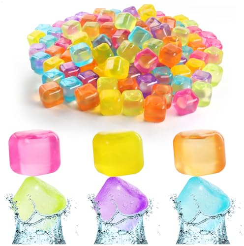 Wilhelm Sell® 120 glaçons réutilisables aux belles couleurs, cubes de fête pour rafraîchir les boissons
