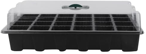 Toyvian 3 Pezzi Vassoi per Germinazione Piante con Celle e Coperchi Trasparenti Vassoi per Semina e Coltivazione con Foro di Ventilazione Plastica Resistente Impilabili per Orto e Serra