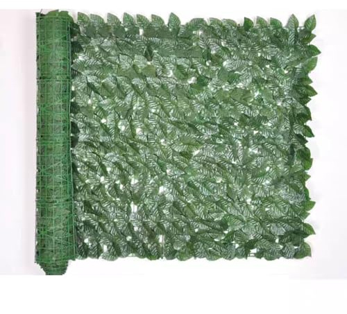 Rollo de hiedra artificial, panel de seto sintético para jardín, balcón, patio, paisajismo interior y exterior, cobertura decorativa de hojas para mayor privacidad y estética