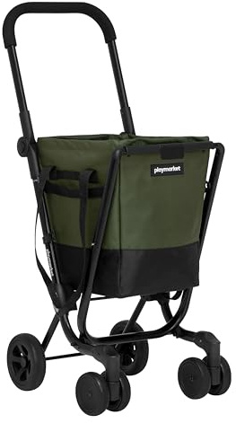 Playmarket Easy Go Carro de la Compra Plegable con Bolsa extraíble (Black Pepper-Olive)