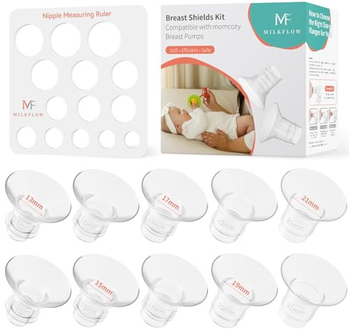 10 Pezzi Inserti Flangia per Tiralatte 13/15/17/19/21mm con Righello per Capezzoli, Compatibili con Tiralatte 24 mm Momcozy M5 / S9Pro / S12Pro, Medela, KISSBOBO K5/K6