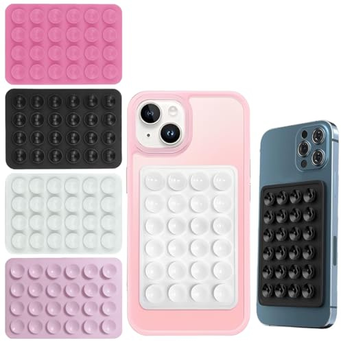 TBCDS 4 Pièces Ventouse Téléphone En Silicone, Ventouse Telephone Portable Double, Support Mains Libres Pour Miroir Et Douche