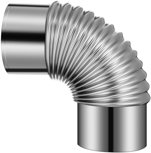 SHINEOFI Flexible Stainless Steel Exhaust for Stove Elbow Chimney Pipe with High-Temperature Resistant and Lightweight Design Suitable for Indoor and High Temperature Environment