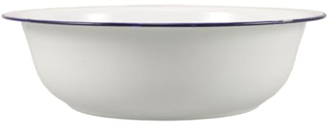Catino Smaltato Vintage 32cm Bianco in Smalto, Stile Retrò | Uso Multifunzione per Casa, Facile da Pulire, Design Antico per Tocco Decorativo