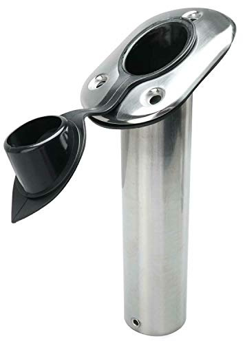 FreeTec Boat Fishing Rod Holder 30 Degree Flush Mount Marine Stainles Steel Rubber Caps (1PC)