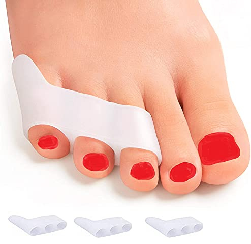 salefun Zehenspreizer Silikon mit Ballenschutz [4x], Hallux Valgus Korrektur, Gel Zehenstrecker Zehentrenner Zehenschutz