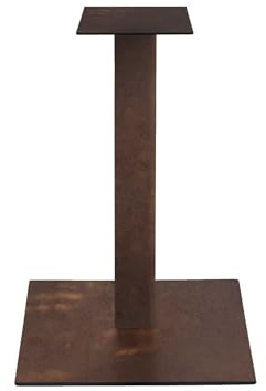 milani home - base per tavolo da pranzo a colonna 50 x 50 x 72 cm, bronzo, acciaio