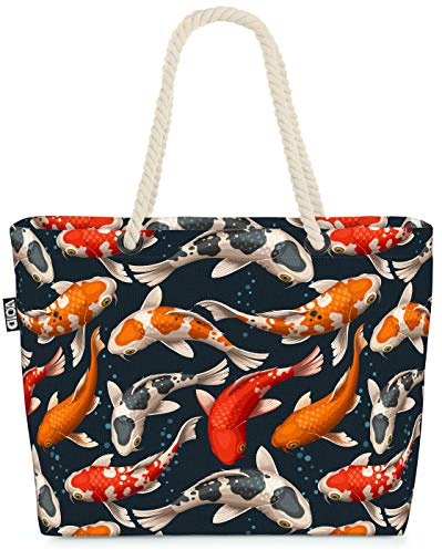 VOID Koi karpfen fisk strandväska Shopper 58 x 38 x 16 cm 23 L XXL shoppingväska väska resväska Beach Bag