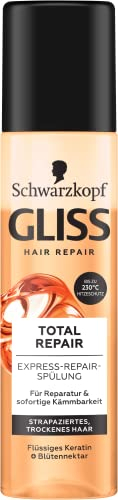 Gliss Kur Haarspülung Total Repair (200 ml), Sofortige Kämmbarkeit, Schutz vor Haarbruch, Hitzeschutz bis 230°C