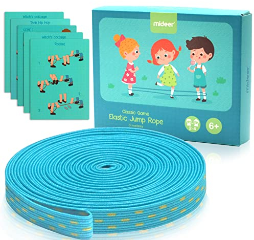 yeestone Gummitwist Kinder, Rubber Twist, Hüpfgummi- Indoor und Outdoor Spielzeug - Geschenk für Mädchen & Jungs(3 Meter lang)