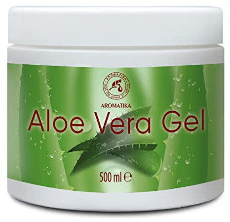 Aloe Vera Gel 500ml - Gel Lenitivo e Idratante per Tutti i Tipi di Pelle - Aloe Barbadensis - Aloe Vera Gel da Barba - Gel di Aloe per la Cura Della Pelle e Capelli - Aloe Vera per Viso