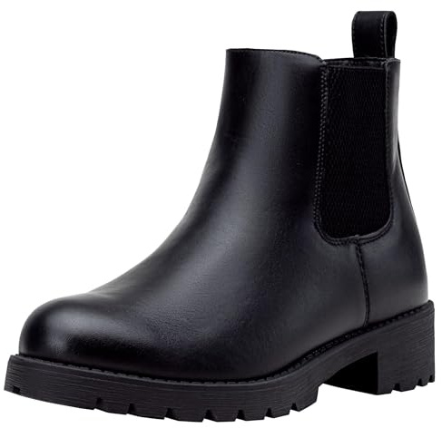 Vepose Women's 9607 Chelsea Ankle Boots Pull-On Booties, Black, Size 9M US (CJY9607 Black 09)