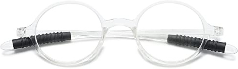 Lanomi Gafas de lectura para hombre y mujer, retro, redondas, ayuda a la lectura, ligeras, de borde completo, gafas nerd 1,0, 1,25, 1,5, 1,75, 2,0, 2,25, 2,5, 2,75, 3,0, 3,5, 4,0, transparente, small
