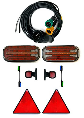 MelTruck® Anhängerbeleuchtung SET LED Rückleuchten Begrenzungsleuchten 7 m 13 PIN Anhänger