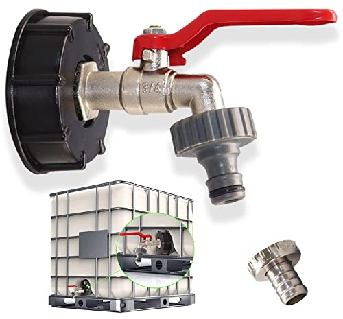 3/4 Robinet Cuve 1000l, Accessoires de Réservoir IBC, Adaptateur de Réservoir IBC, Adaptateur de Réservoir IBC Pièces de Rechange de Raccord fileté 3/4 pouce, pour Réservoirs D'eau de Pluie IBC